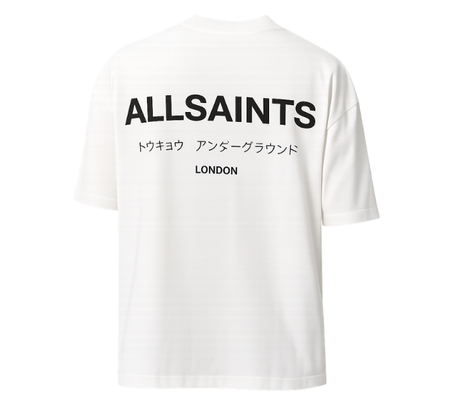 Camiseta AllSaints "Underground Oversized Crew Neck T-Shirt" Branco