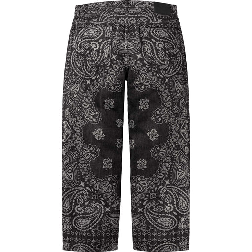 Calça Supreme Bandana Jacquard Baggy Jean "Black Preto