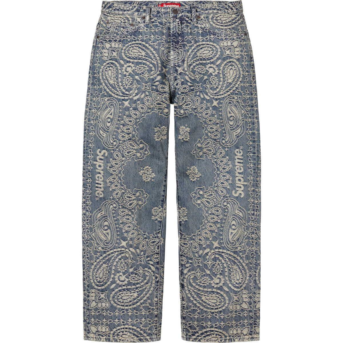 Calça Supreme Bandana Jacquard Baggy Jean "Denim" Azul