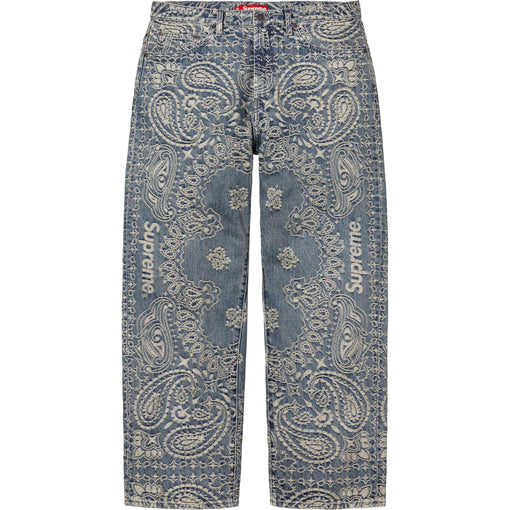 Calça Supreme Bandana Jacquard Baggy Jean "Denim" Azul