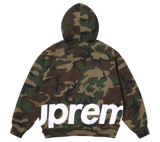 Moletom Supreme SS25 "Big Logo Zip Up" Camuflado