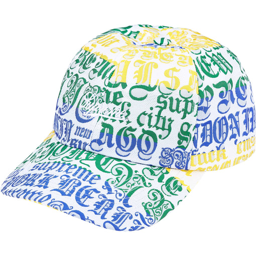 Boné 6-Panel Supreme Cities Jacquard "Multicolor" Branco