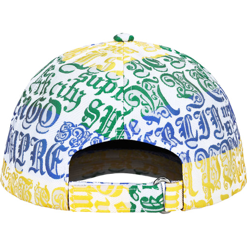 Boné 6-Panel Supreme Cities Jacquard "Multicolor" Branco