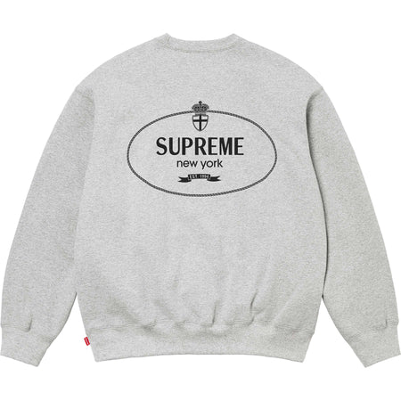 Moletom Supreme Crewneck "Crest" Cinza