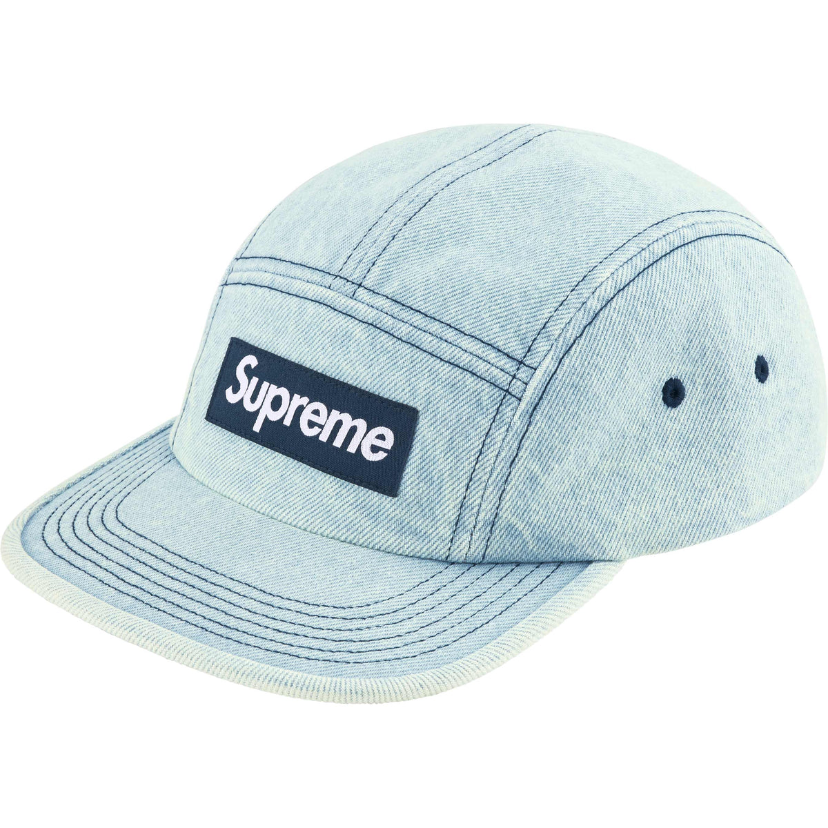 Boné Supreme Denim SS25 "Light Washed Indigo" Azul