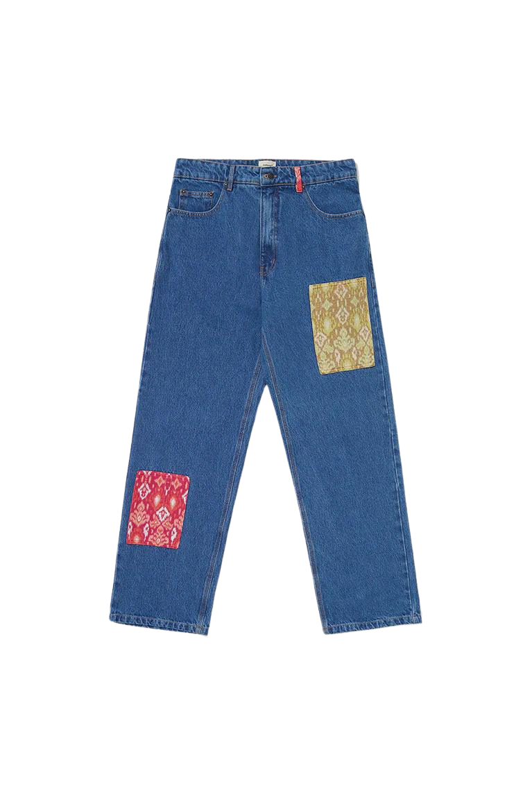 Calça Jeans Carnan "Patchwork" Azul