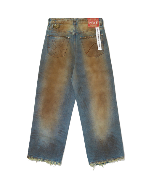Calça Piet "Oversized Trashed Denim" Verde