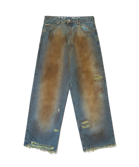 Calça Piet "Oversized Trashed Denim" Verde