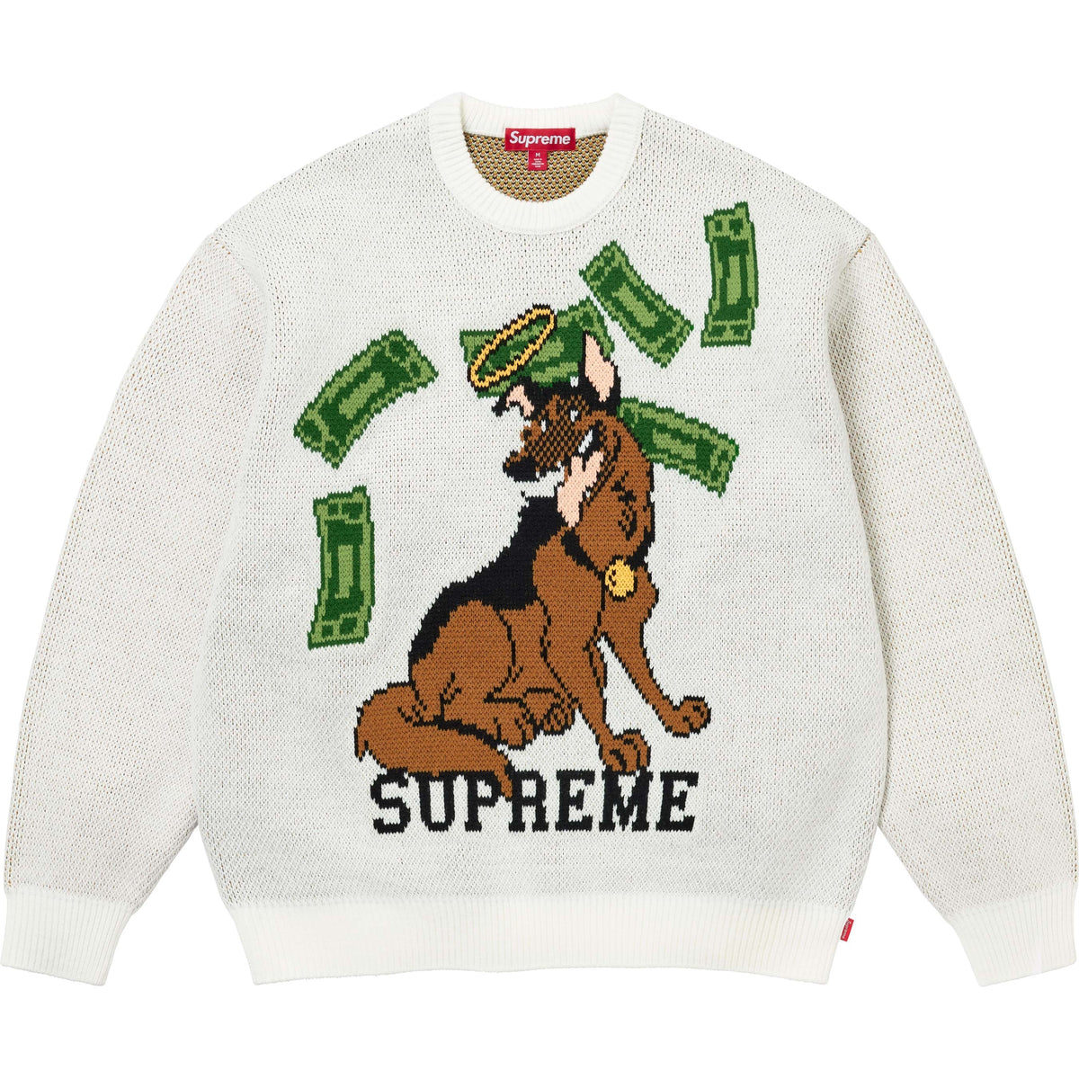 Suéter Supreme All Dogs Go To Heaven FW25 "White" Branco
