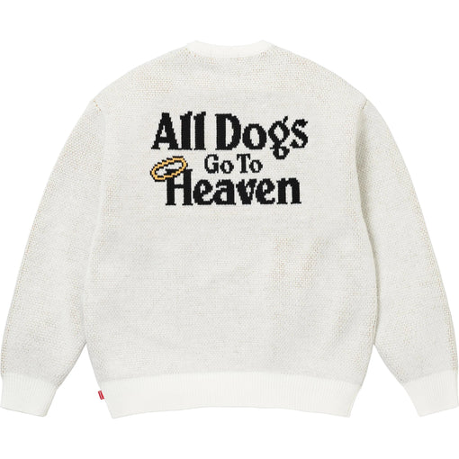 Suéter Supreme All Dogs Go To Heaven FW25 "White" Branco