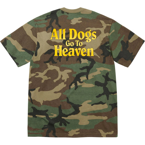 Camiseta Supreme All Dogs Go To Heaven FW25 "Woodland Camo" Verde