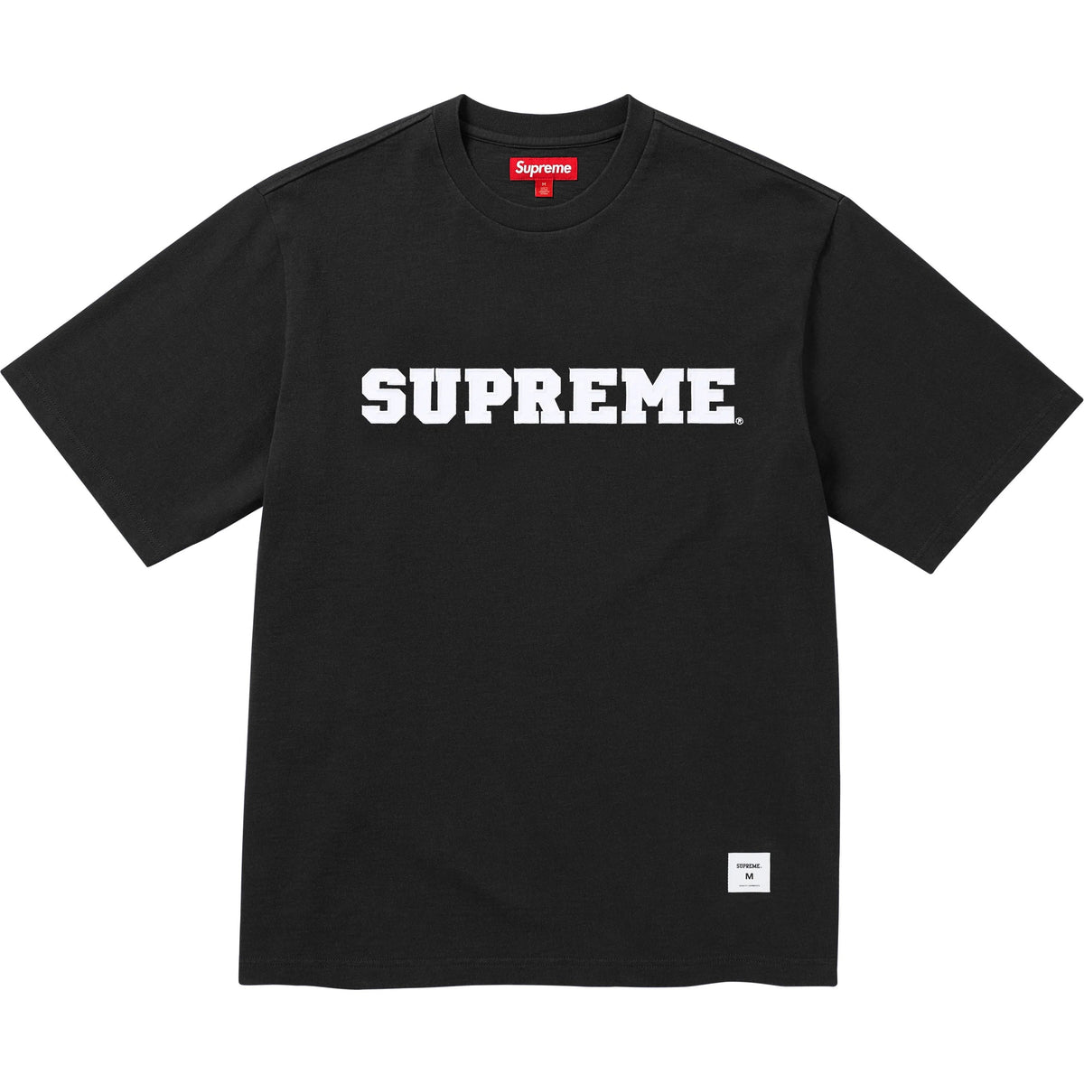 Camisa Supreme Collegiate Appliqué S/S Top FW25 "Black" Preto