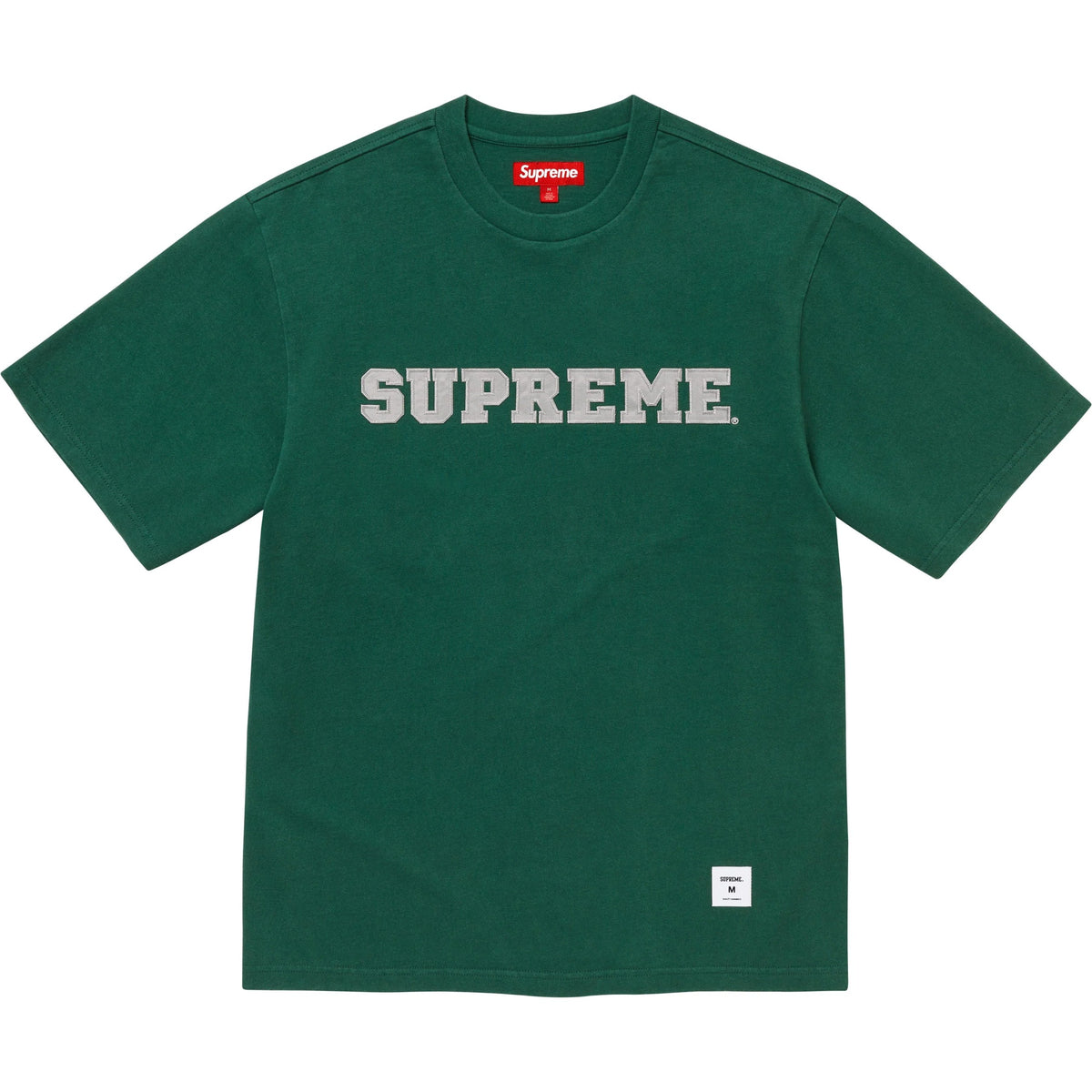 Camisa Supreme Collegiate Appliqué S/S Top FW25 "Dark Green" Verde