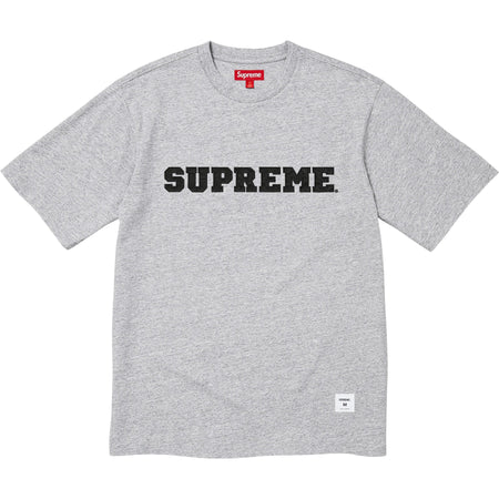 Camisa Supreme Collegiate Appliqué S/S Top FW25 "Heather Grey" Cinza