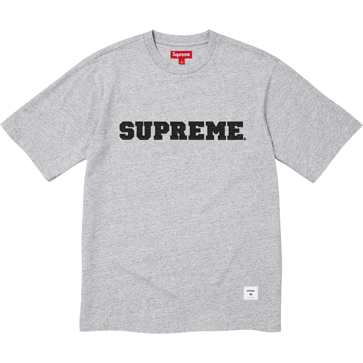 Camisa Supreme Collegiate Appliqué S/S Top FW25 "Heather Grey" Cinza
