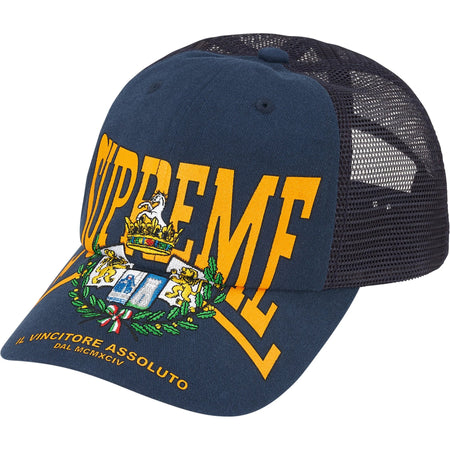 Boné Supreme 6-Panel Crest Mesh Back FW25 "Navy" Azul