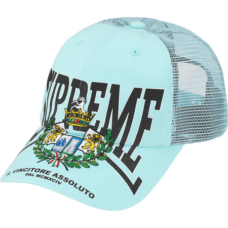 Boné Supreme 6-Panel Crest Mesh Back FW25 " Light Blue" Azul