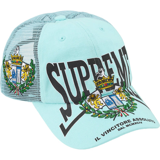 Boné Supreme 6-Panel Crest Mesh Back FW25 " Light Blue" Azul