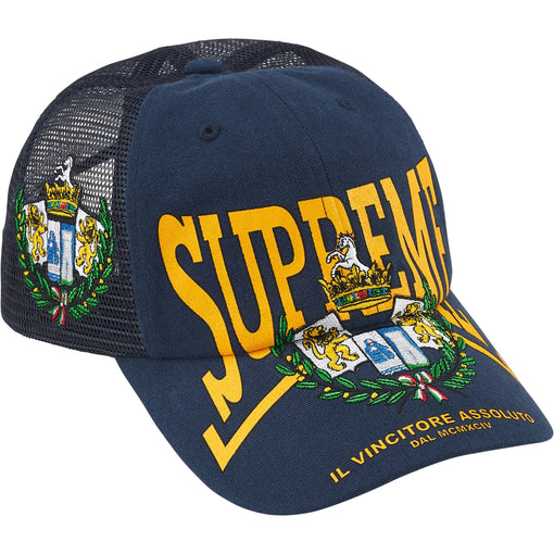 Boné Supreme 6-Panel Crest Mesh Back FW25 "Navy" Azul