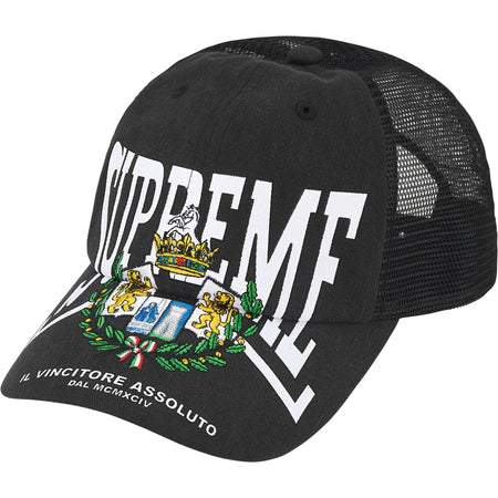 Boné Supreme 6-Panel Crest Mesh Back FW25 "Black" Preto