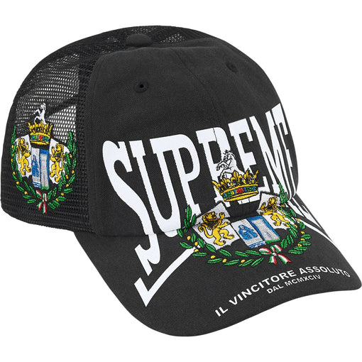 Boné Supreme 6-Panel Crest Mesh Back FW25 "Black" Preto