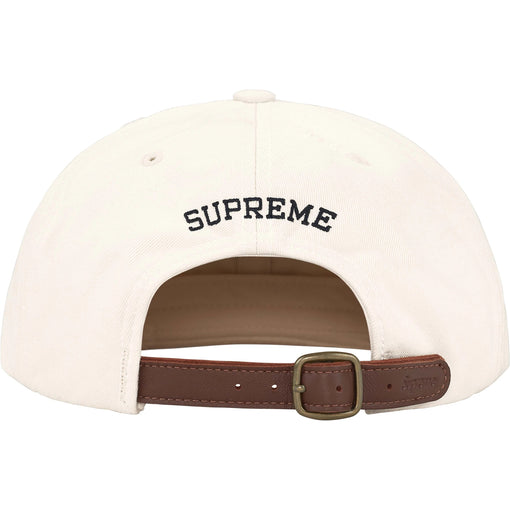 Boné Supreme Distressed Script 6-Panel FW25 "Stone" Creme