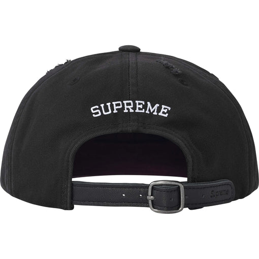 Boné Supreme Distressed Script 6-Panel FW25 "Black" Preto