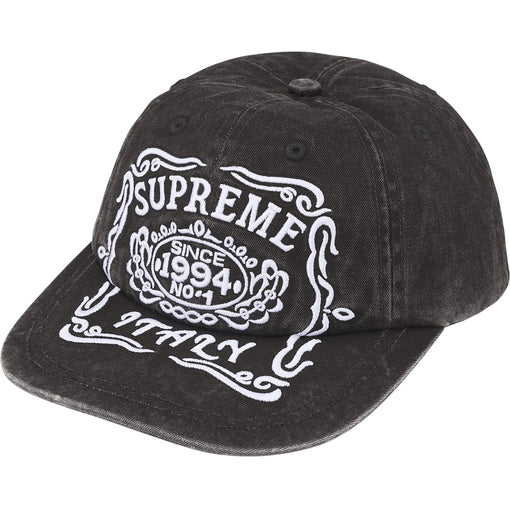 Boné Supreme 6-Panel Italy FW25 "Black" Preto