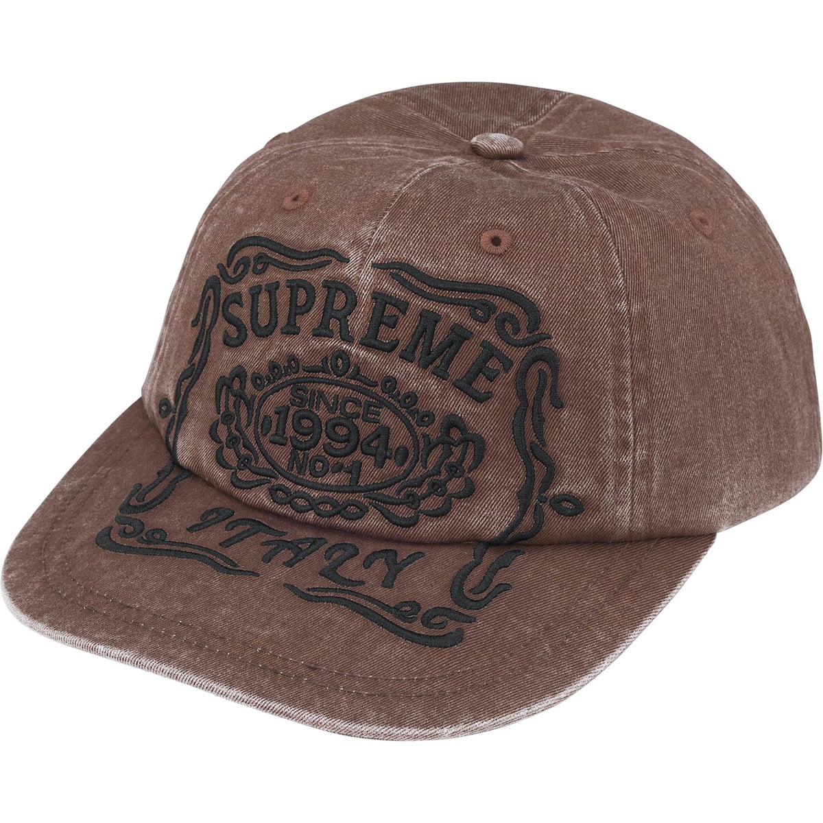 Boné Supreme 6-Panel Italy FW25 "Brown" Marrom