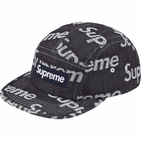 Boné Supreme Jacquard Logos Denim FW25 "Rigid Indigo" Azul