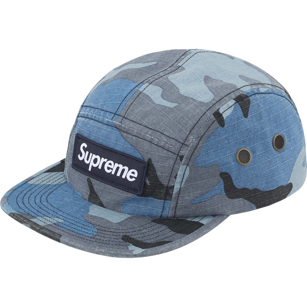 Boné Supreme Military FW25 "Blue Camo" Azul