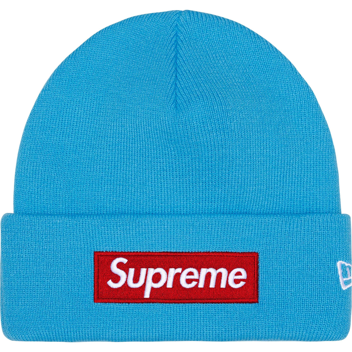 Touca Supreme x New Era Box Logo FW25 "Cyan" Azul