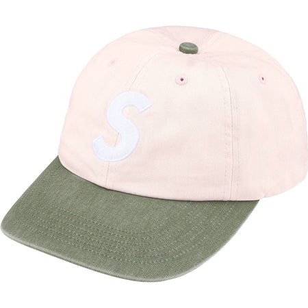 Boné Supreme 6-Panel Pigment Coated 2-Tone S Logo FW25 "Light Pink" Rosa