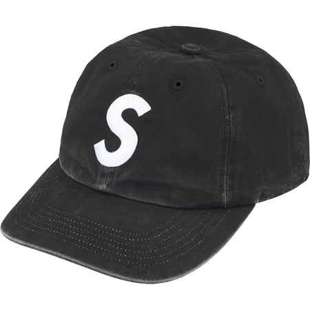 Boné Supreme 6-Panel Pigment Coated 2-Tone S Logo FW25 "Black" Preto