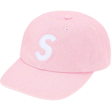 Boné Supreme 6-Panel Pigment Coated Canvas S Logo FW25 " Light Pink" Rosa