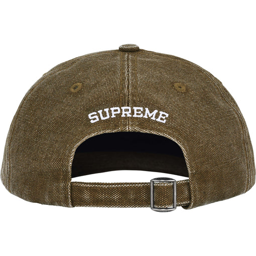 Boné Supreme Pigment Coated Canvas S Logo 6-Panel FW25 "Olive" Verde