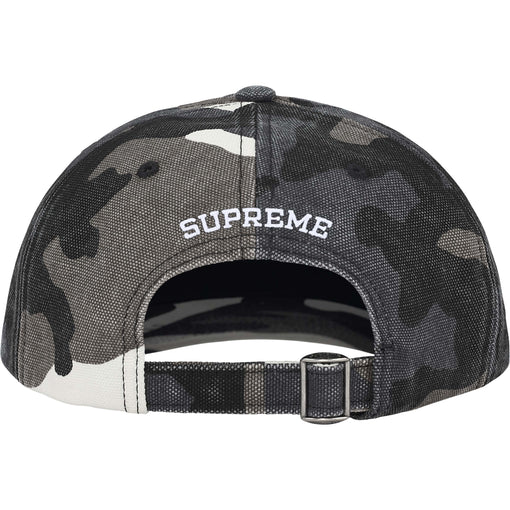 Boné Supreme 6-Panel Pigment Coated Canvas S Logo FW25 "Snow Camo" Cinza