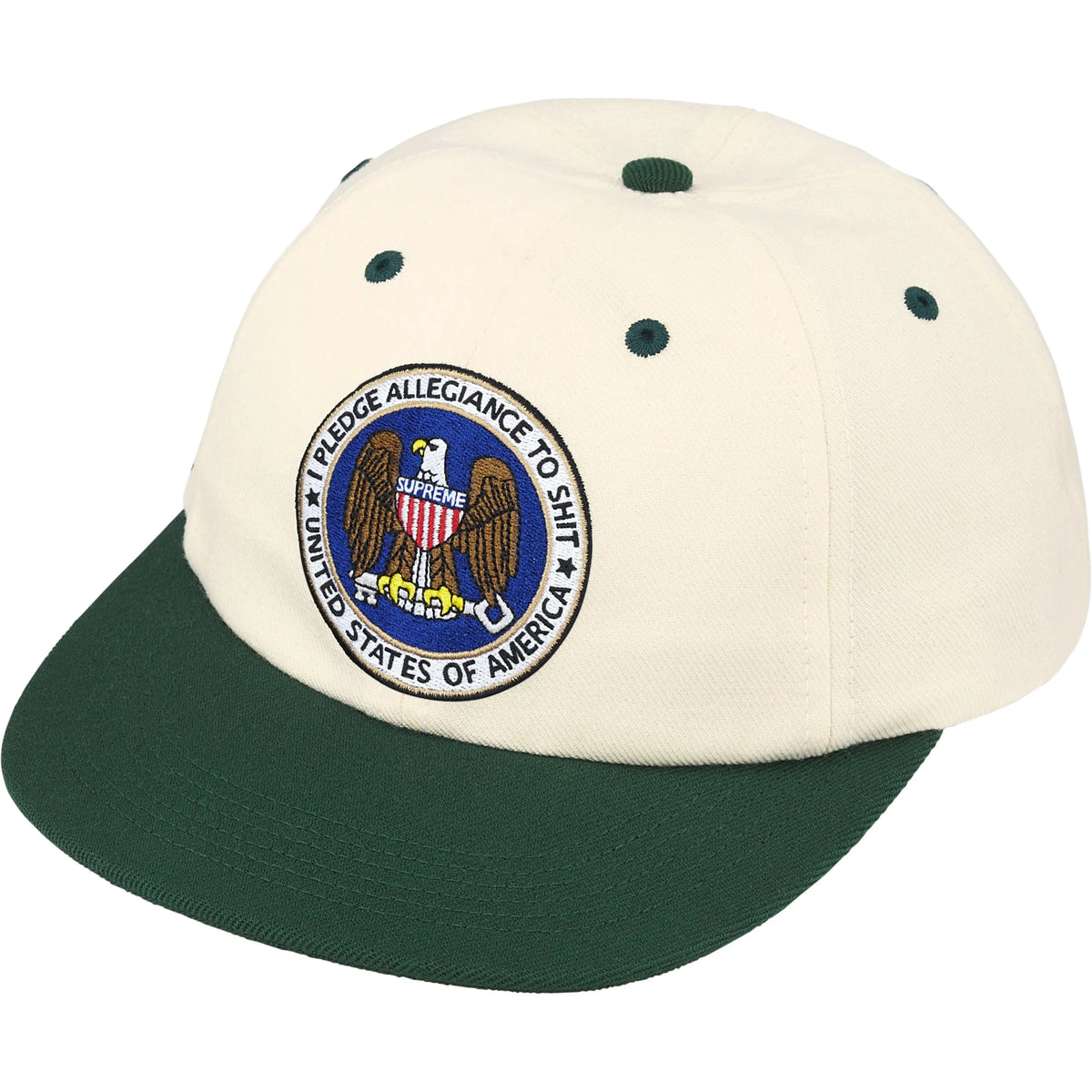 Boné Supreme Pledge Allegiance 6-Panel FW25 "White" Branco