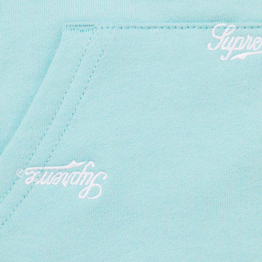 Moletom Supreme Repeat Script Zip Up Hooded Sweatshirt FW25 "Aqua" Verde