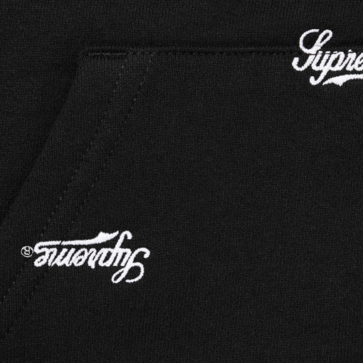 Moletom Supreme Repeat Script Zip Up Hooded Sweatshirt FW25 "Black" Preto