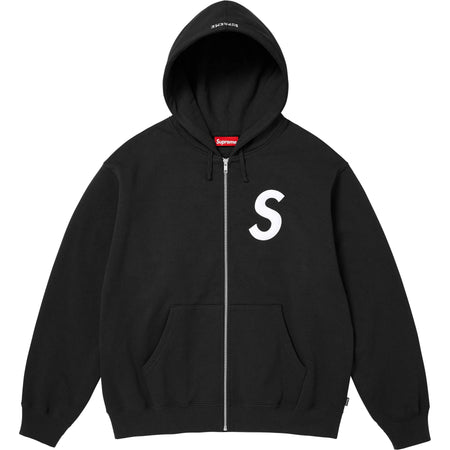 Moletom Supreme S Logo Zip Up Hooded Sweatshirt FW25 "Black" Preto