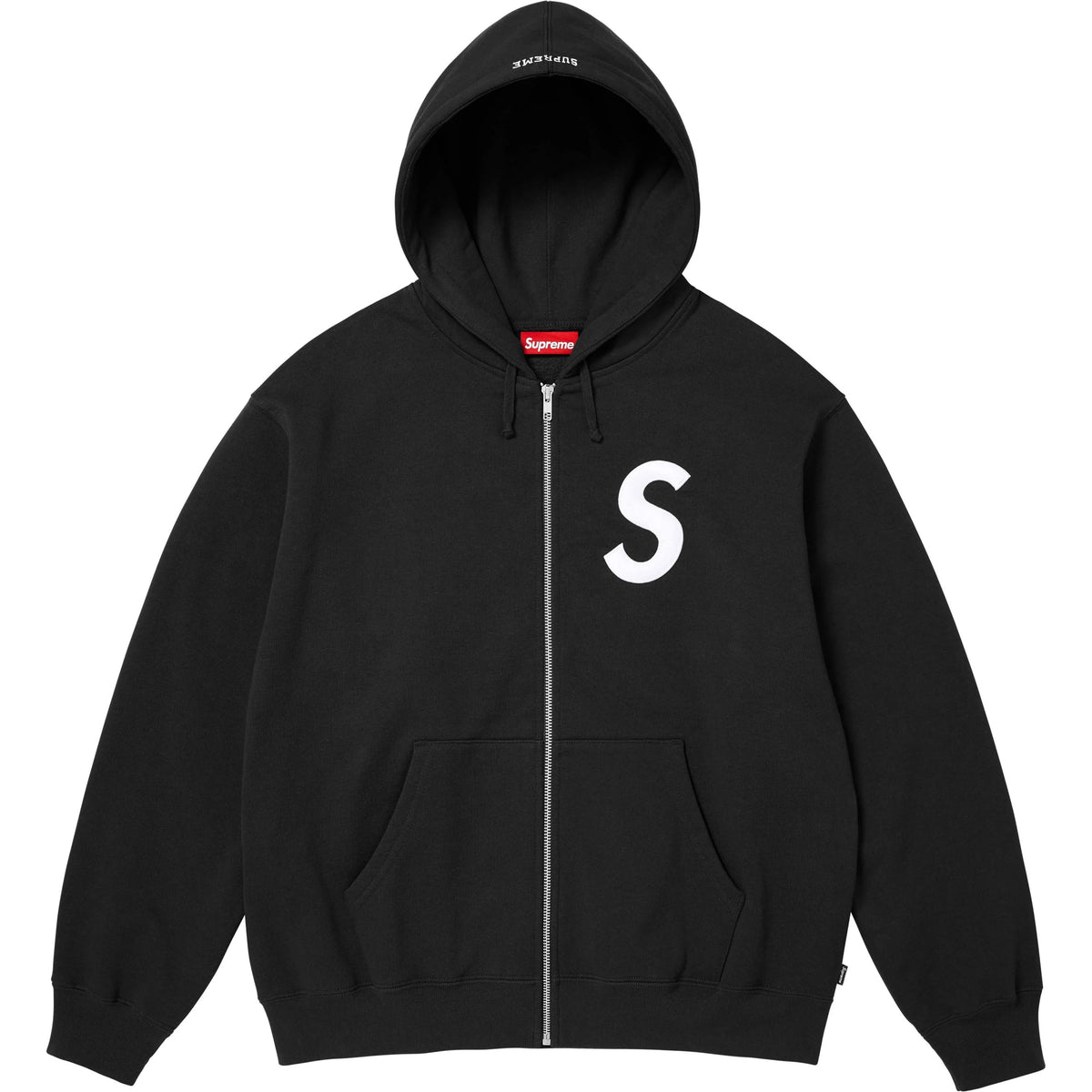 Moletom Supreme S Logo Zip Up Hooded Sweatshirt FW25 "Black" Preto