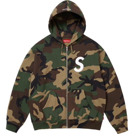 Moletom Supreme S Logo Zip Up Hooded Sweatshirt FW25 "Woodland Camo" Verde