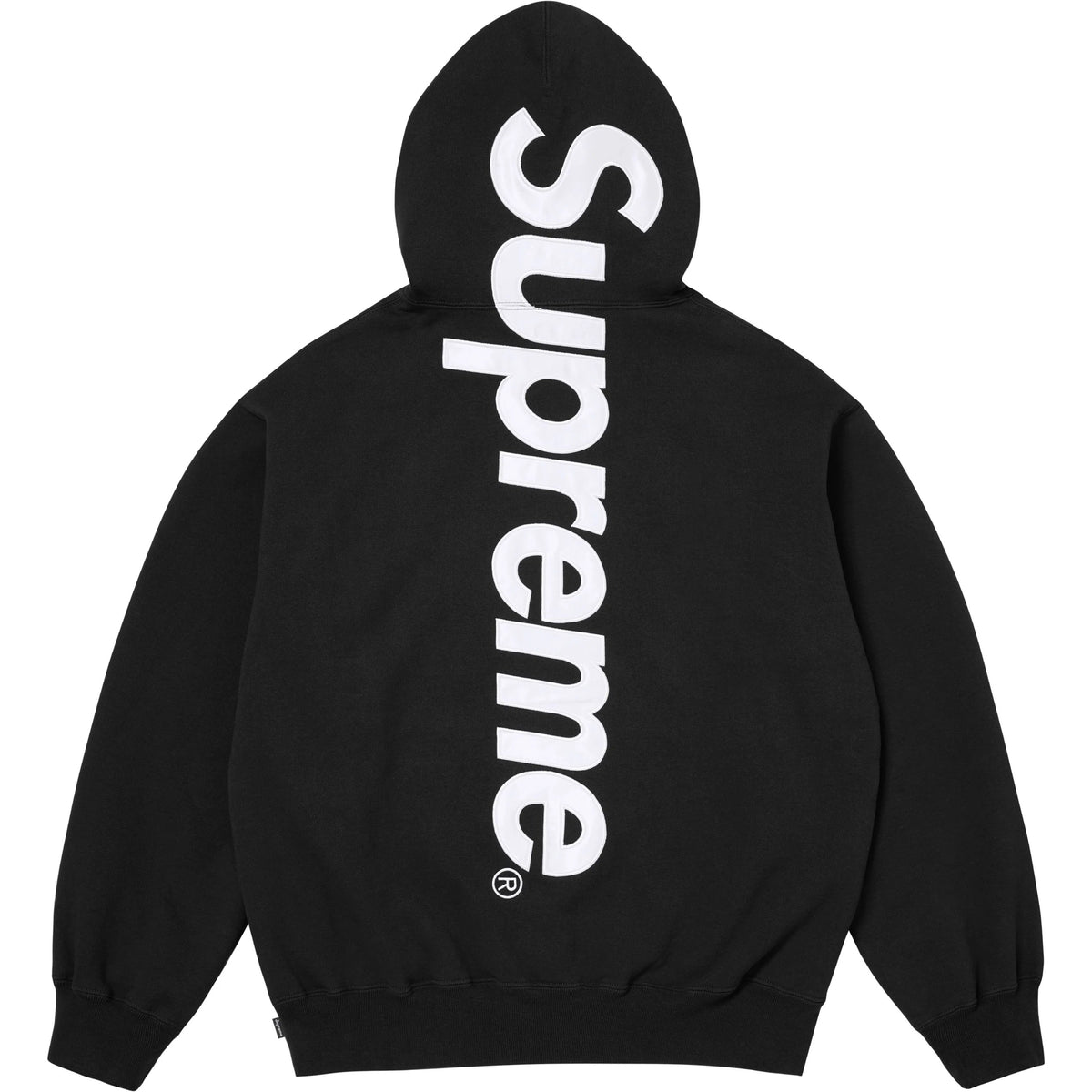 Moletom Supreme Satin Appliqué Hooded Sweatshirt FW25 "Black" Preto
