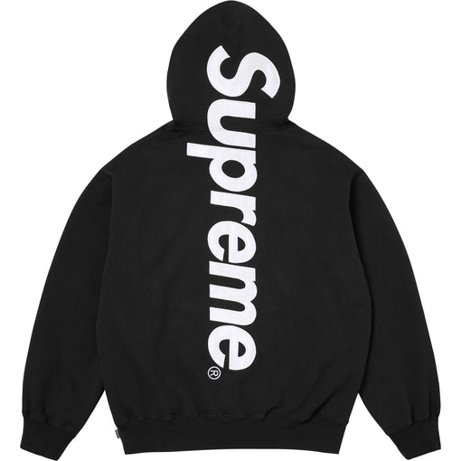 Moletom Supreme Satin Appliqué Hooded Sweatshirt FW25 "Black" Preto