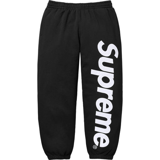 Calça Supreme Satin Appliqué Sweatpant FW25 "Black" Preto