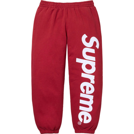 Calça Supreme Satin Appliqué Sweatpant FW25 "Red" Vermelho