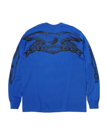 Camiseta Manga Longa Supreme x ANTIHERO Eagle FW25 "Blue" Azul