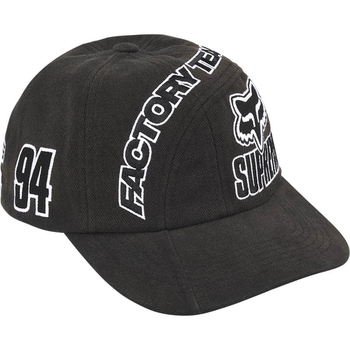 Boné Supreme x Fox Racing 6-Panel  FW25 "Black" Preto