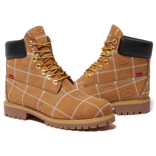 Bota Supreme x Timberland Patchwork 6" Premium Waterproof Boot FW25 "Wheat" Marrom